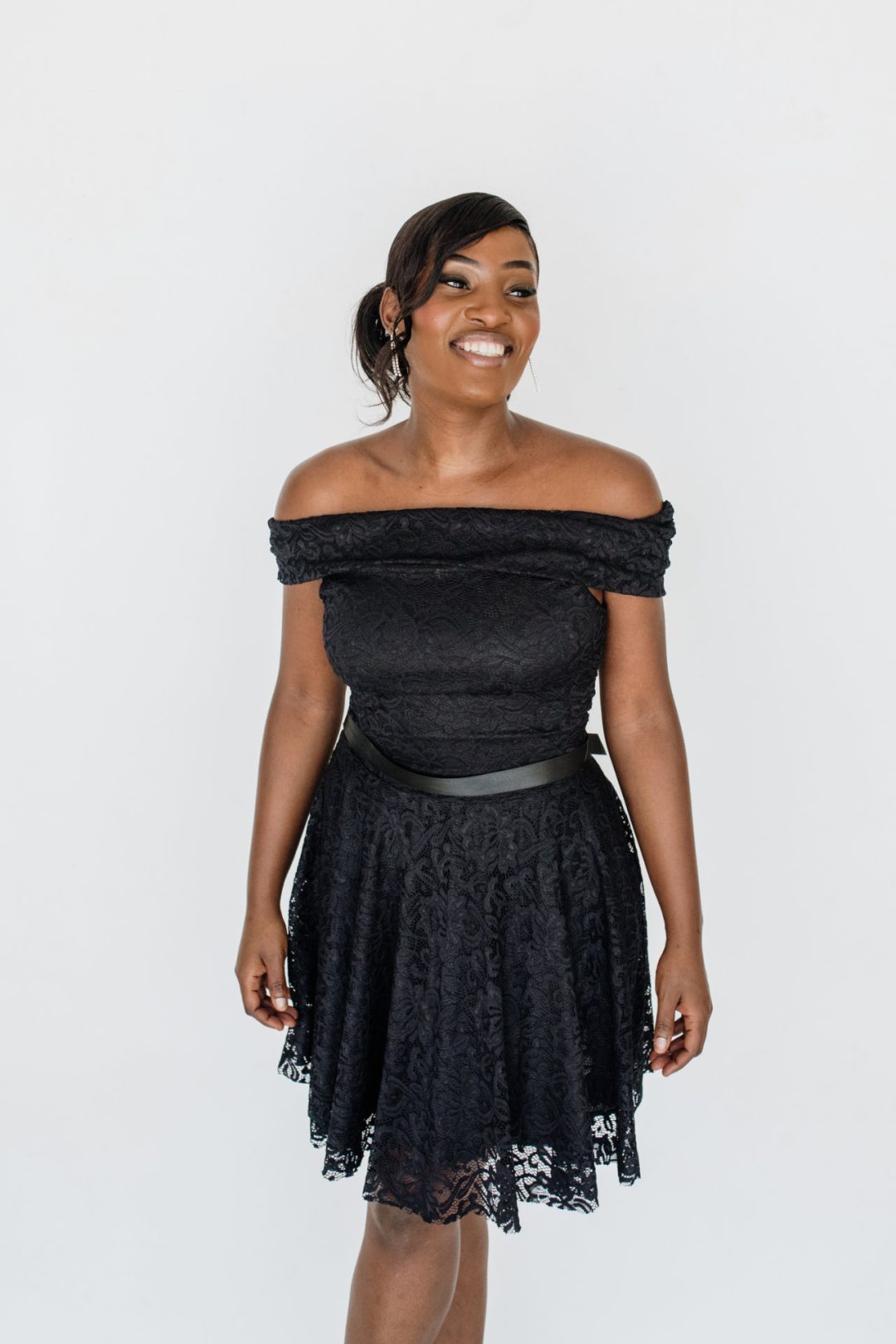 Lace Party Dress - Black