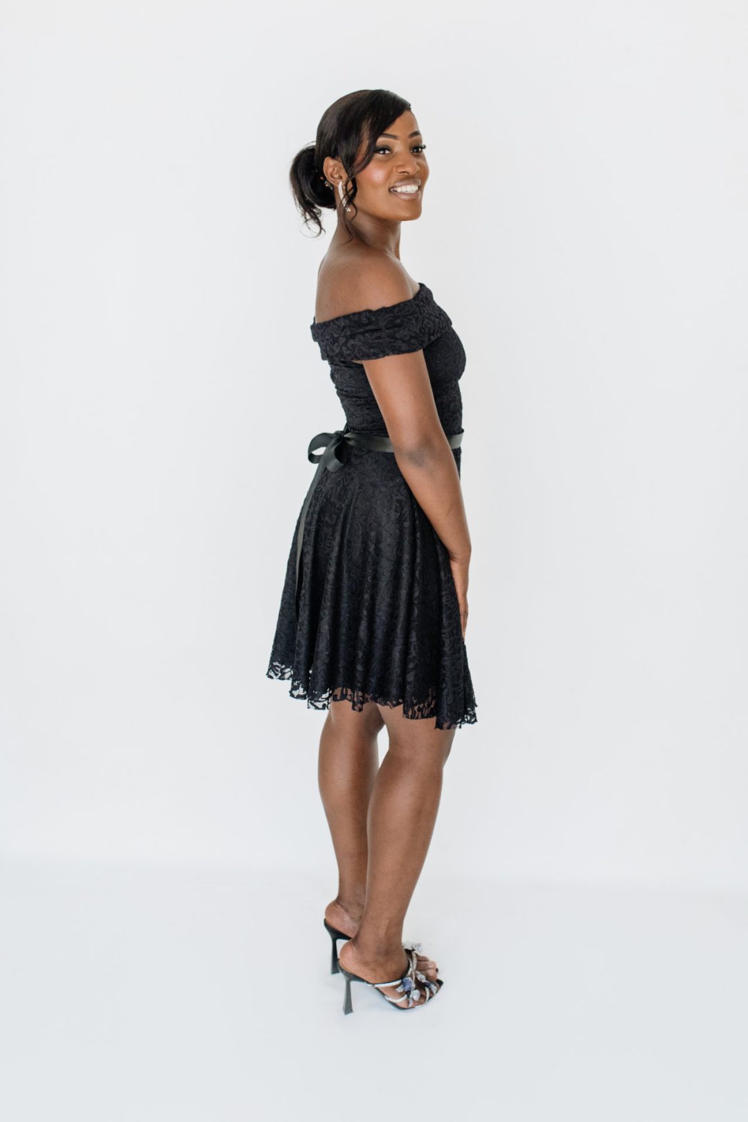 Lace Party Dress - Black