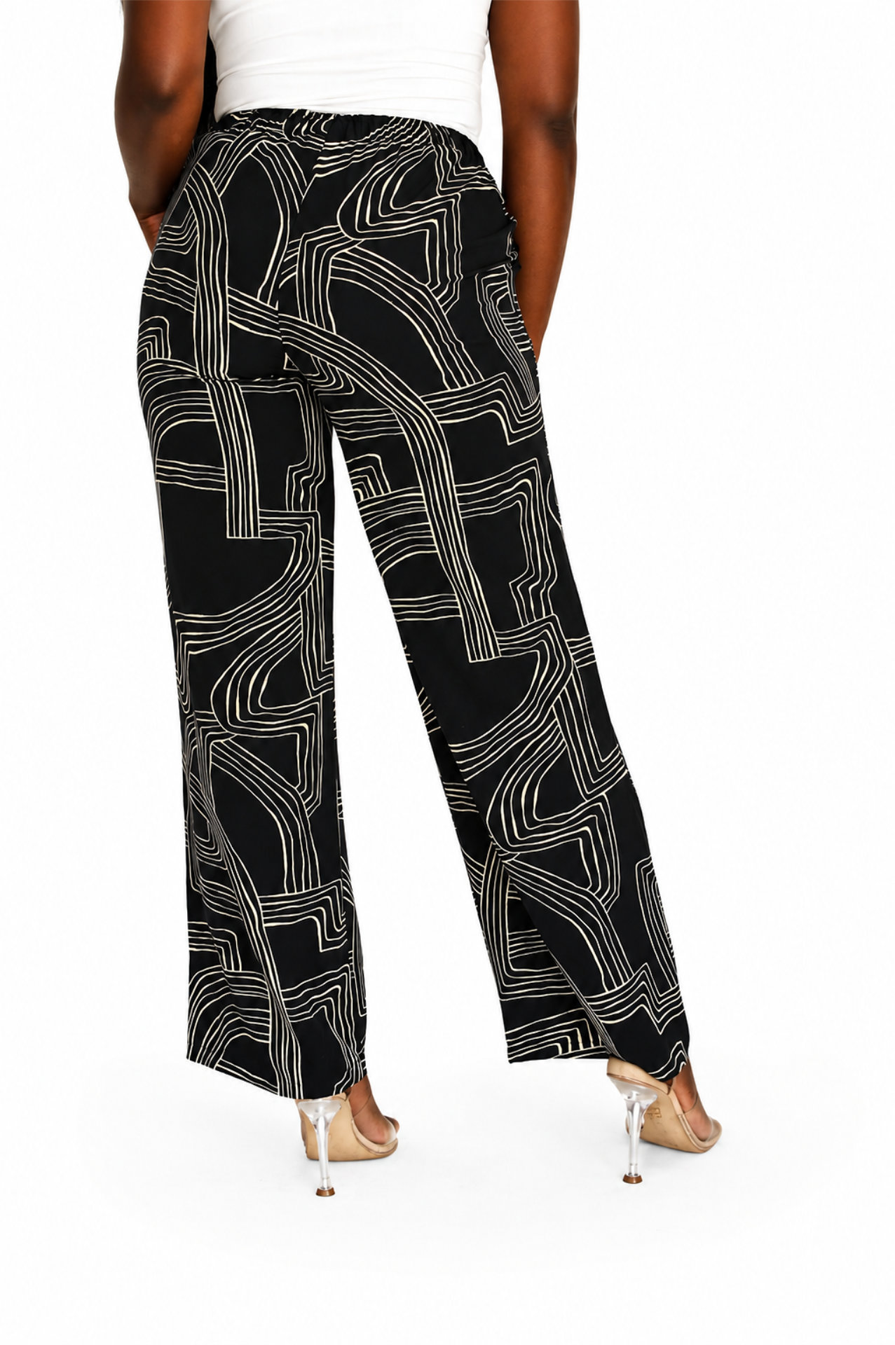 2 Piece Pants Set - Black/White Print - Image 6