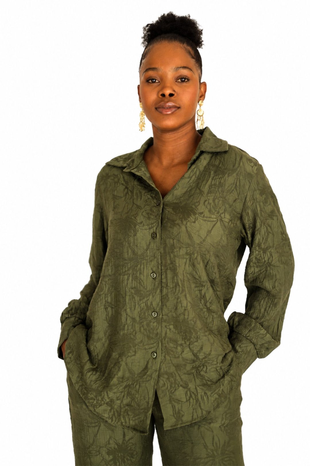 2 Piece Pants Set - Olive