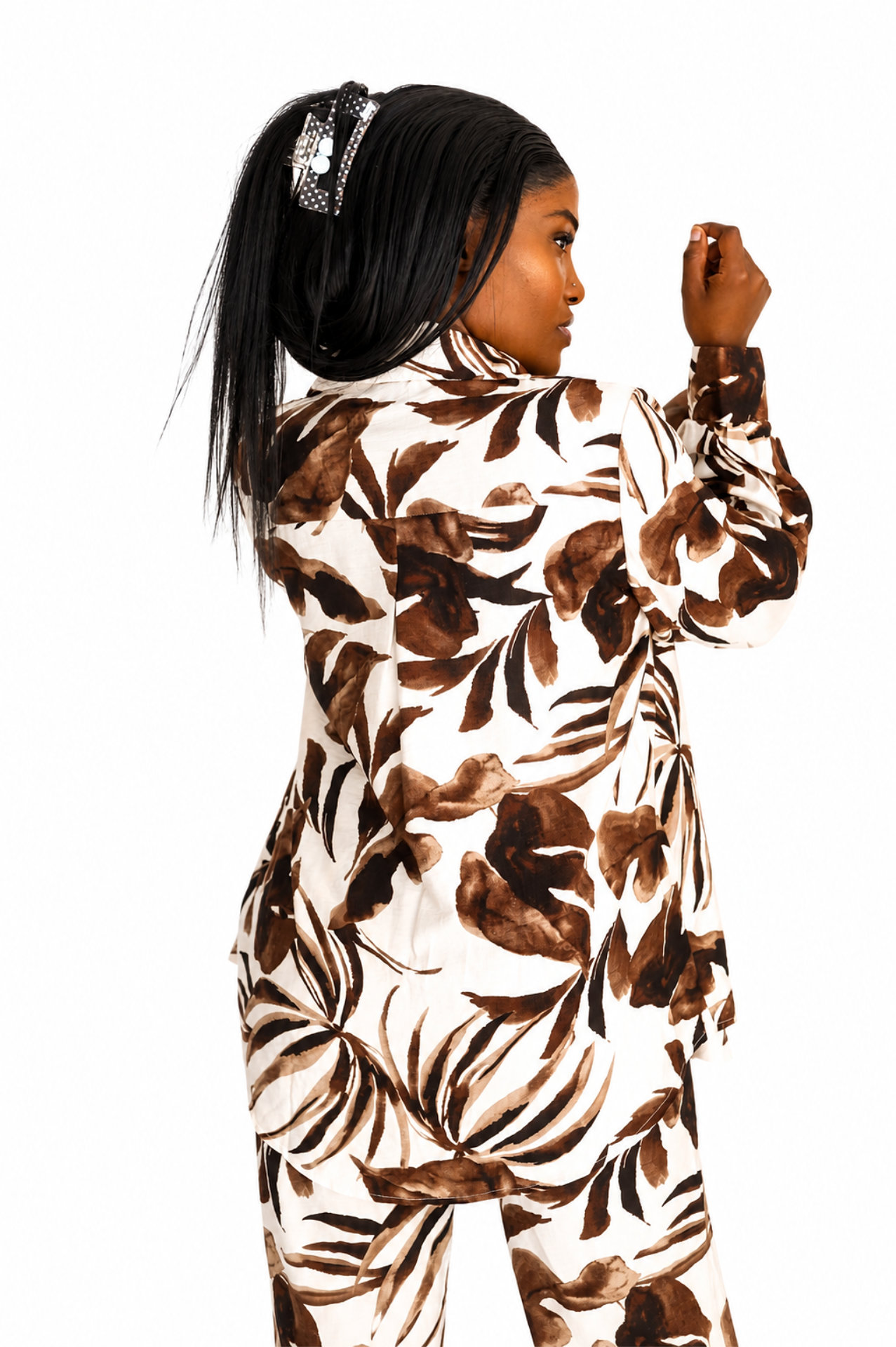 2 Piece Pants Set - Choc Floral - Image 7