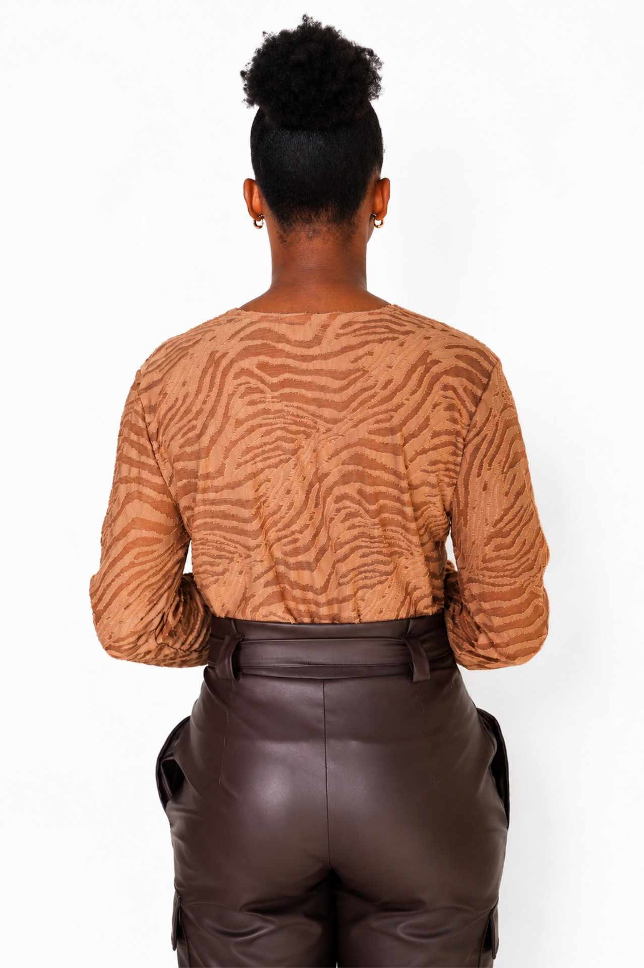 Long Sleeve Bodysuit - Taupe - Image 3