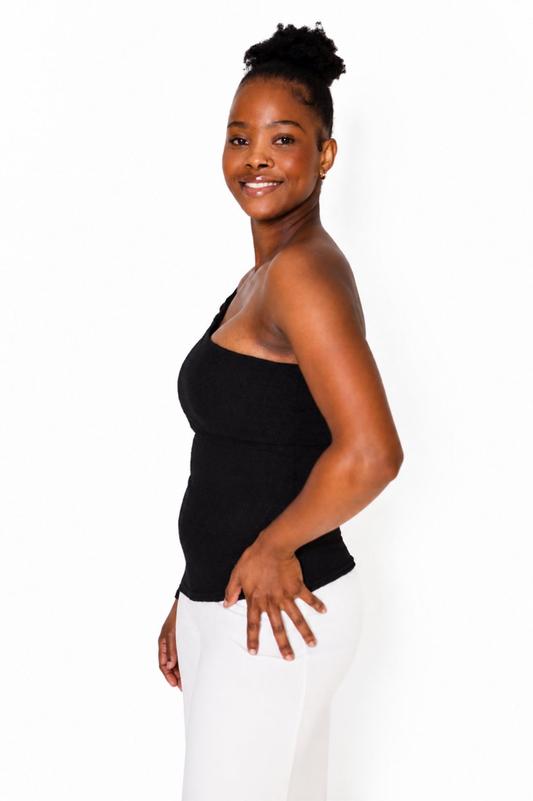 Slant Neck Top - Black