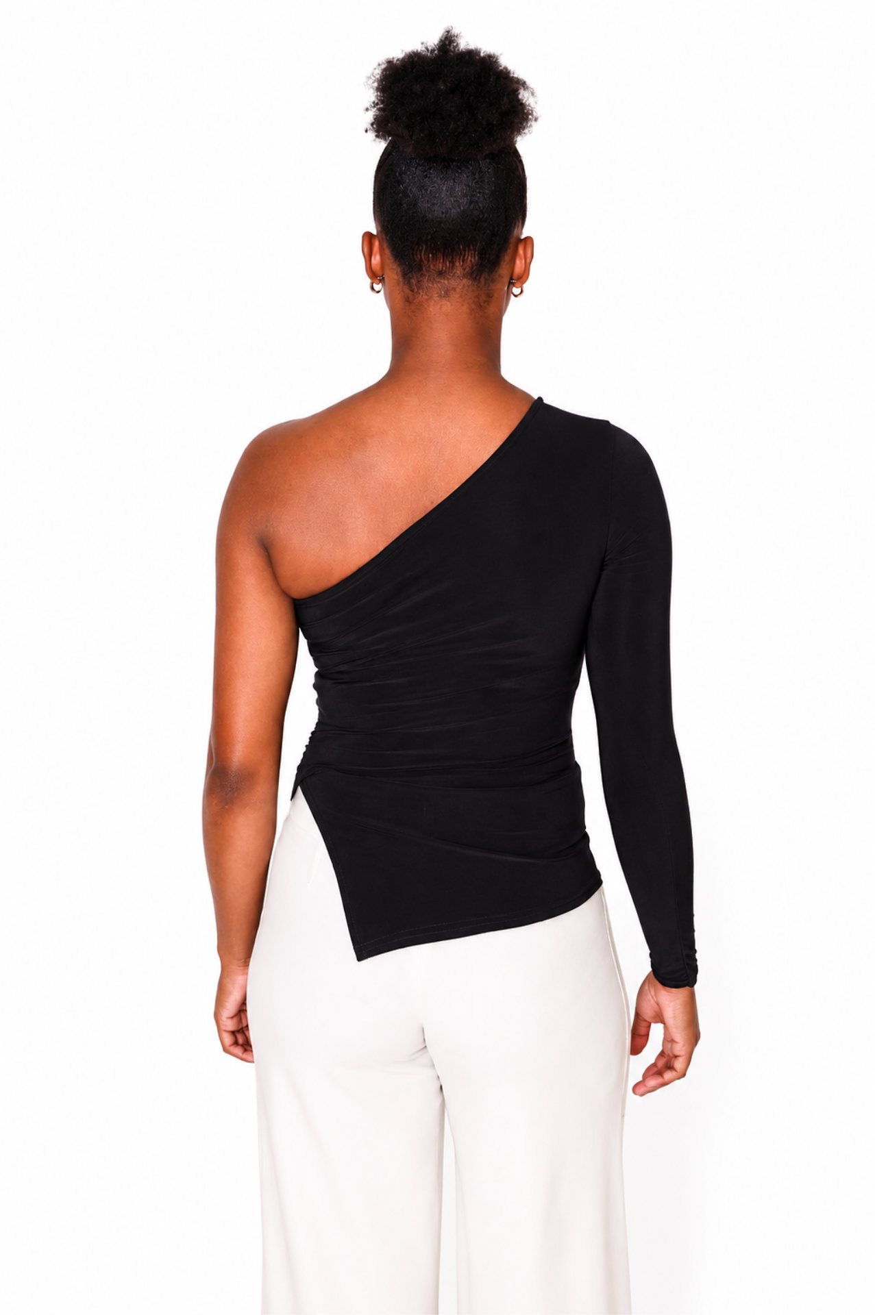 Slant Neck Top - Black - Image 4