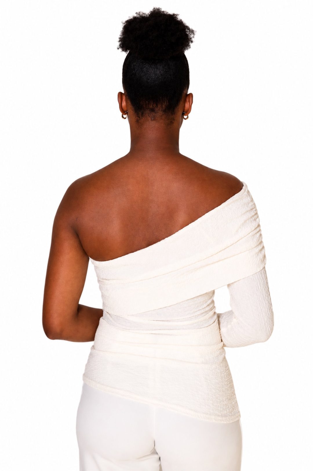 Slant Neck Top - Ivory