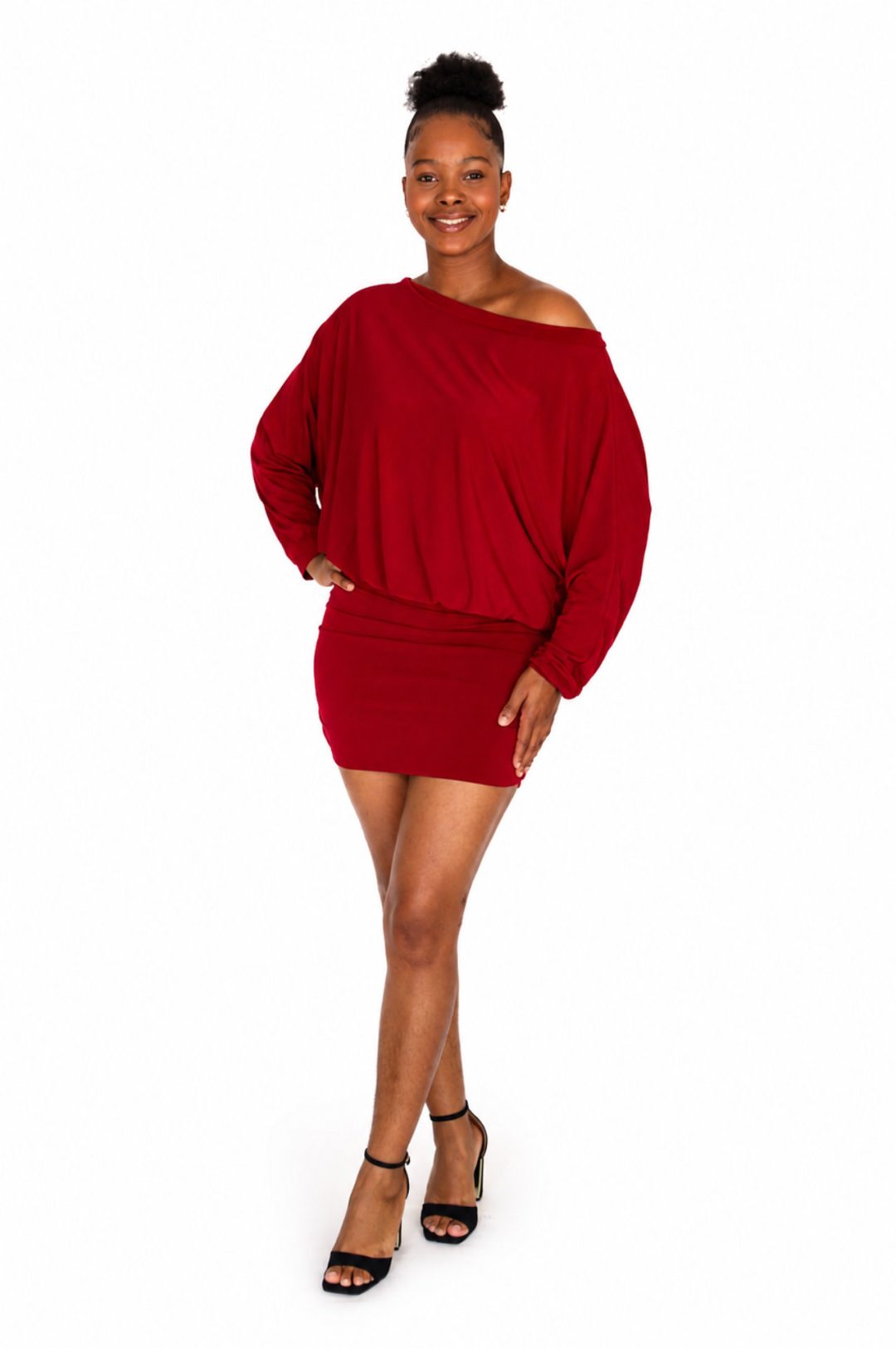 Batwing Dress - Wine