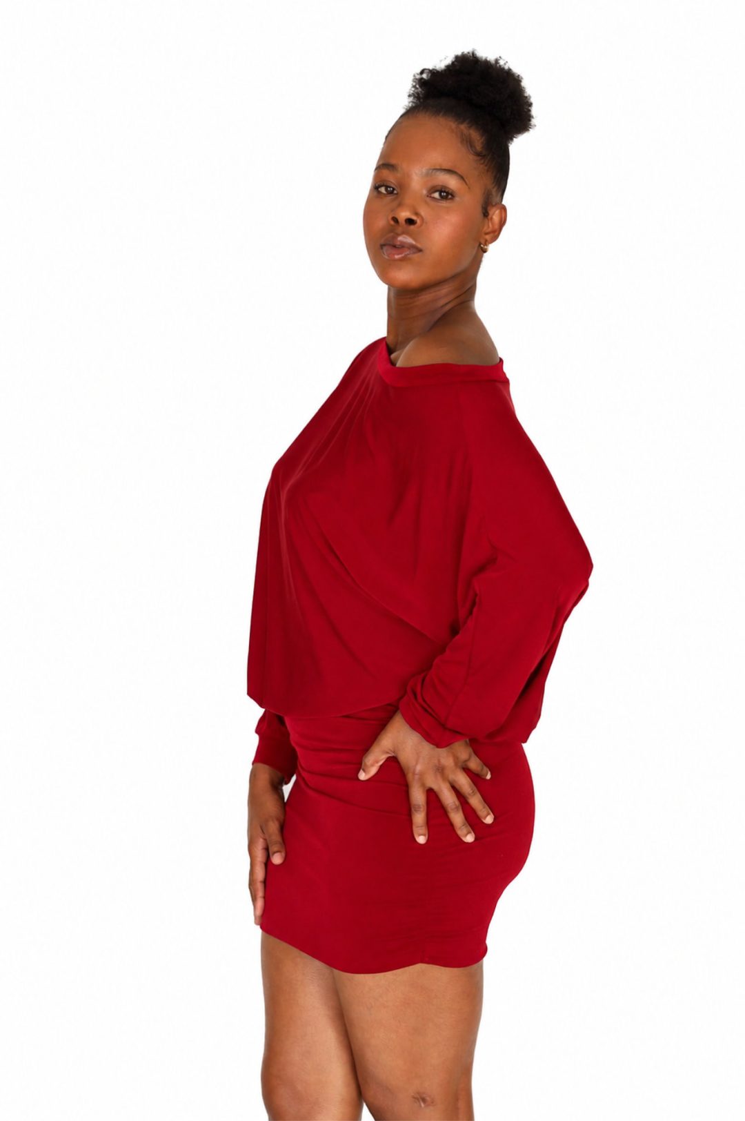 Batwing Dress - Wine