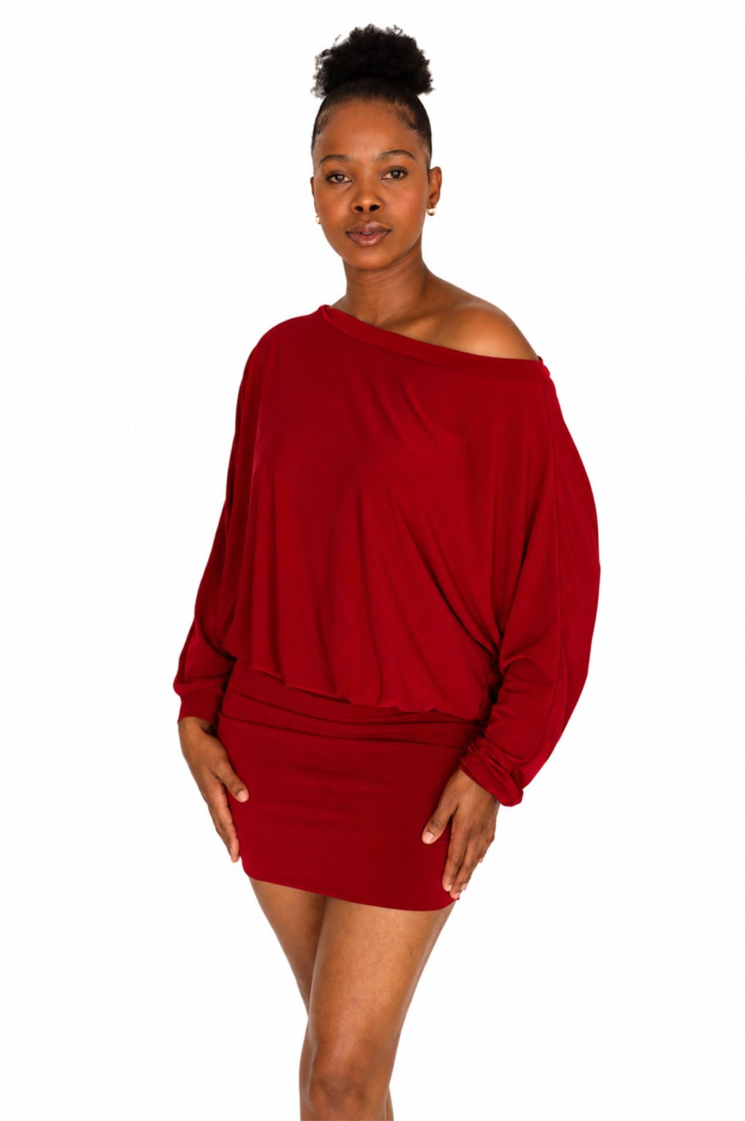 Batwing Dress - Wine