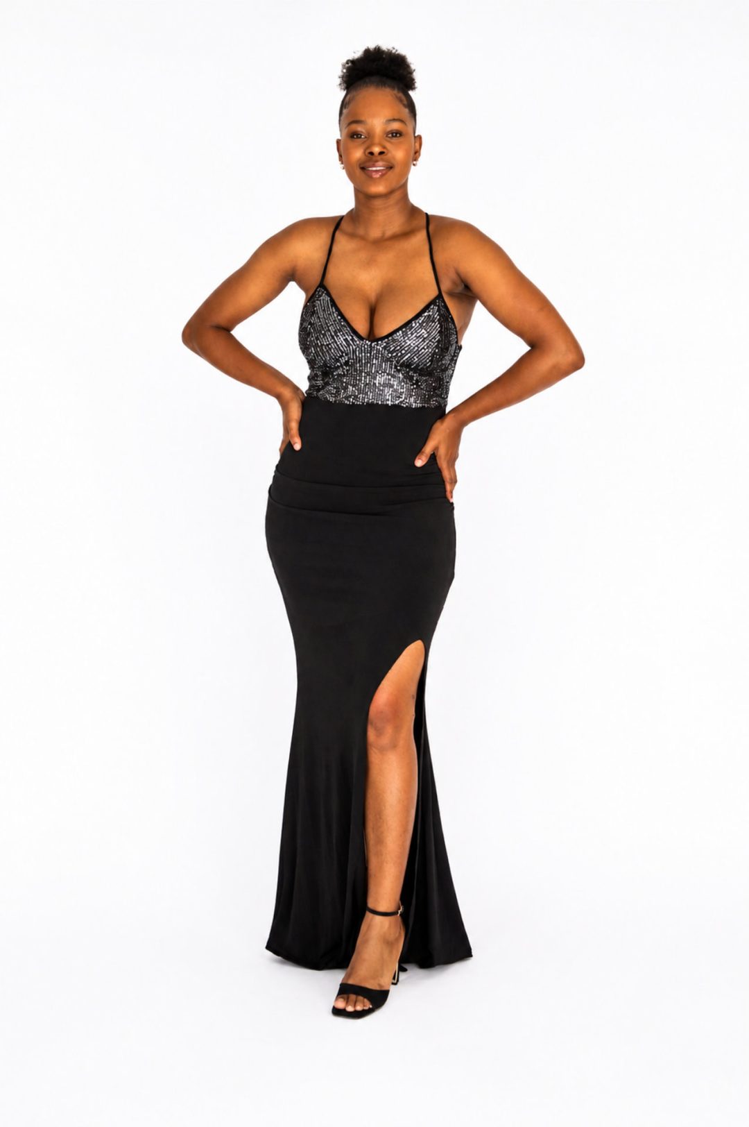 Sequin Top Maxi Dress