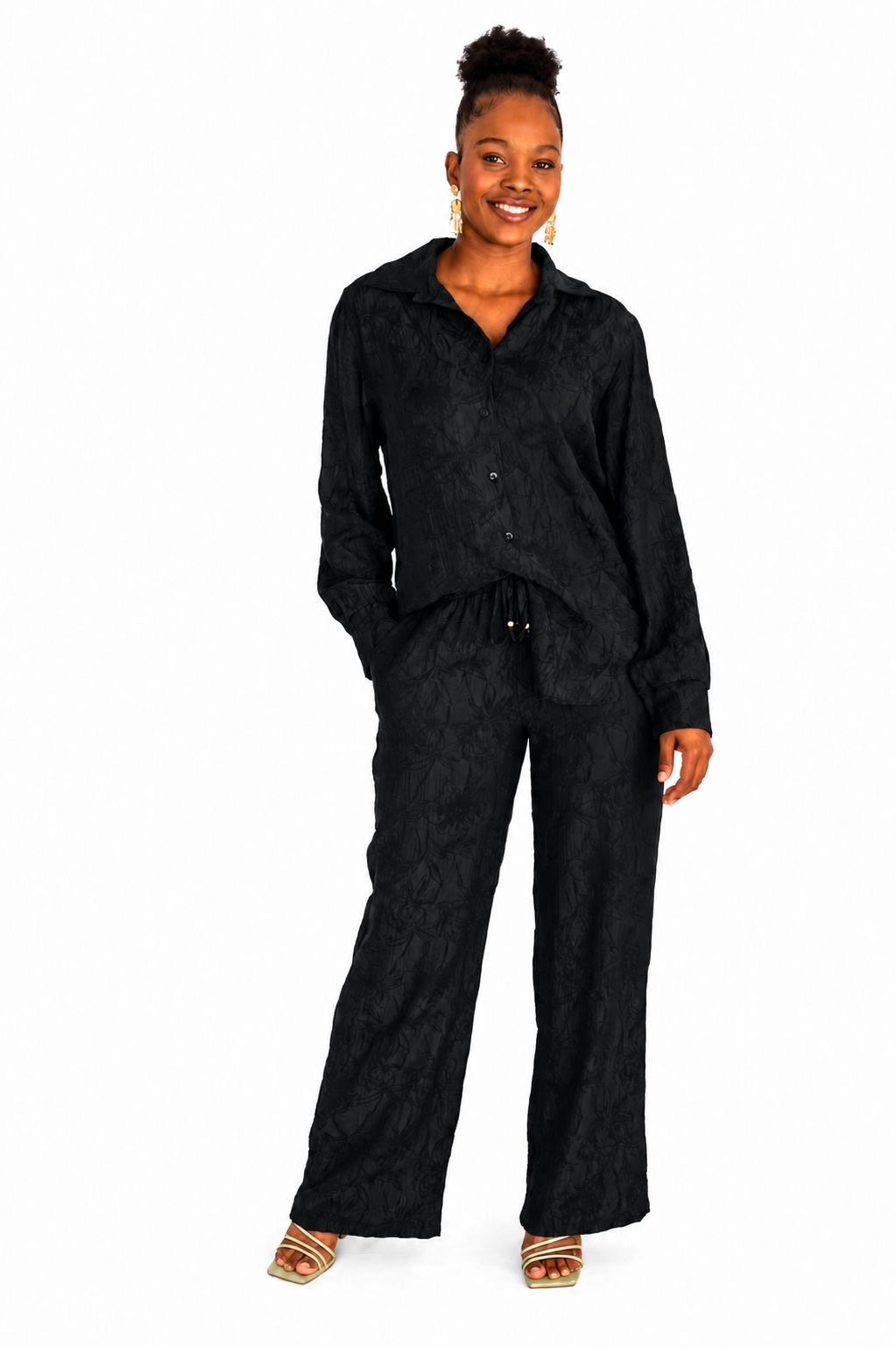 2 Piece Pants Set - Black